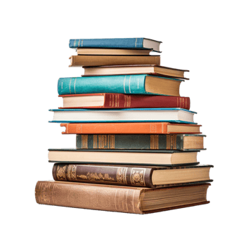 AI generated stack of old books on transparent background PNG image