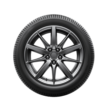 AI generated car wheel isolated on transparent background PNG image