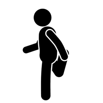 Collection of simple black silhouettes of people doing warm-ups and gymnastics on a white background. vector