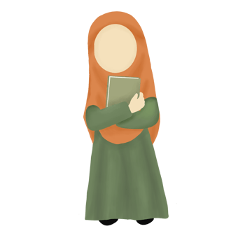 Moslem Girl Holding A book Illustration png