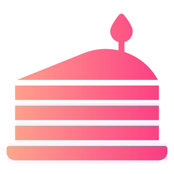 cake slice gradient icon vector