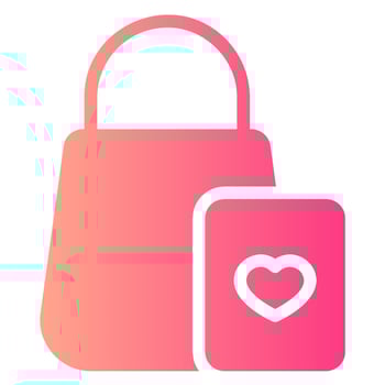 gift bag gradient icon vector