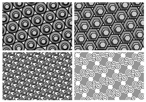 set abstract geometric pattern vector black and white for background design.