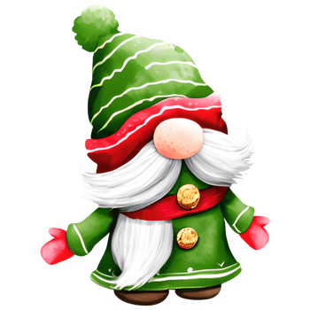 AI generated Christmas gnome watercolor illustration clipart isolated png