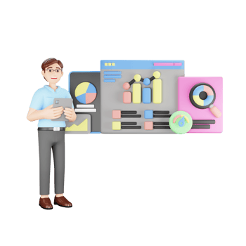 Web Traffic Analysis 3D Character - Unlock Insights for Digital Marketing Success png