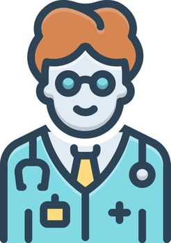 color icon for doctor vector
