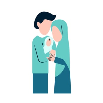 Muslim Parents With Newborn Baby vector