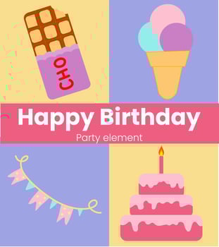 happy birthday element vector illustration