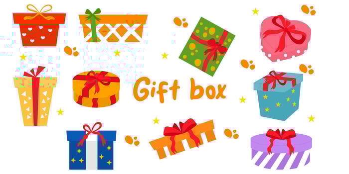 set of gift box vector illustration