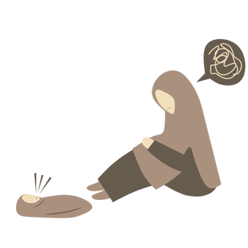 Muslim Mother in Postpartum Depression png
