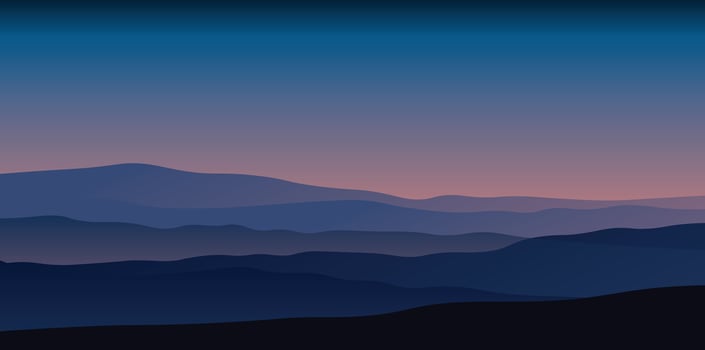 Beautiful dark blue mountain landscape.Sunrise and sunset in mountains.Wallpaper design, Wall art for home decor and prints vector