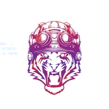 Tiger wearing a helmet vector