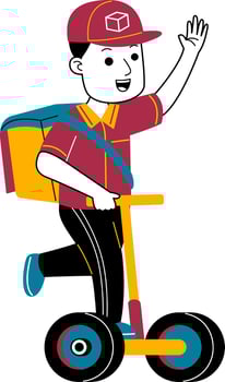 young man courier vector illustration
