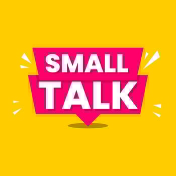 Small talk conversation language icon label design vector