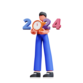 3D Character New Year Male Illustration png
