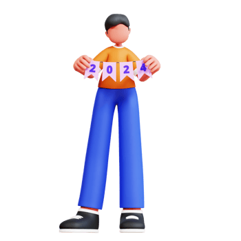 3D Character New Year Male Illustration png