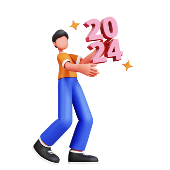 3D Character New Year Male Illustration png