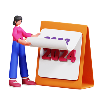 3D Character New Year Female Illustration png