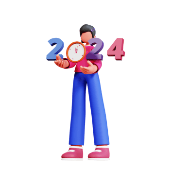 3D Character New Year Female Illustration png