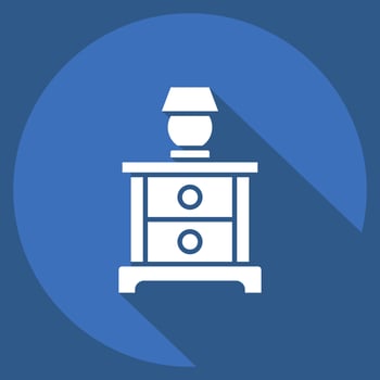 Icon Drawer Cabinet. related to Vintage Decoration symbol. long shadow style. simple design editable. simple illustration vector