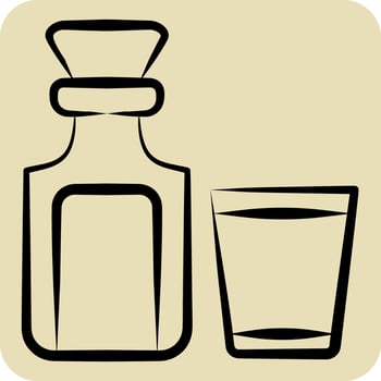 Icon Glass Bottles. related to Vintage Decoration symbol. hand drawn style. simple design editable. simple illustration vector