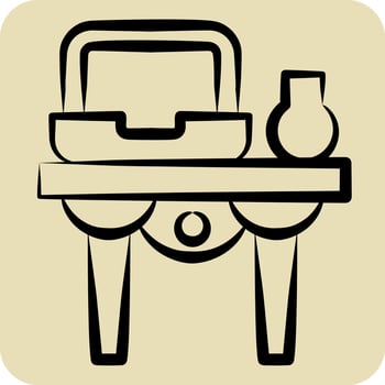 Icon Shelves. related to Vintage Decoration symbol. hand drawn style. simple design editable. simple illustration vector