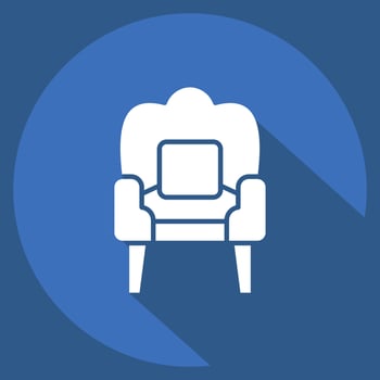 Icon Sofa. related to Vintage Decoration symbol. long shadow style. simple design editable. simple illustration vector