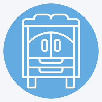 Icon Wardrobe. related to Vintage Decoration symbol. blue eyes style. simple design editable. simple illustration vector