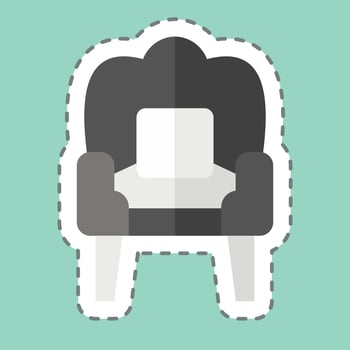 Sticker line cut Sofa. related to Vintage Decoration symbol. simple design editable. simple illustration vector