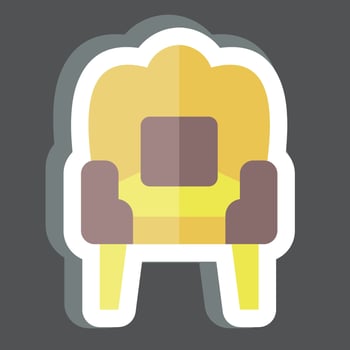 Sticker Sofa. related to Vintage Decoration symbol. simple design editable. simple illustration vector