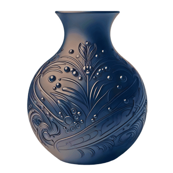 AI generated black vases isolated on transparent background png