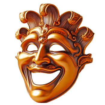 AI generated Comedy theatre mask isolated on transparent background png