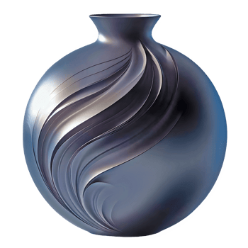 AI generated black vases isolated on transparent background png