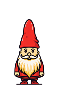 A cartoon gnome with a red hat and beard png