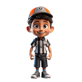 AI generated 3d character of an american referee on isolated transparent background png, generated with AI png