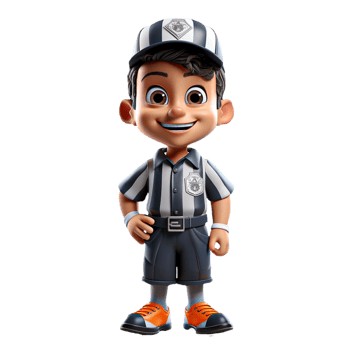 AI generated 3d character of an american referee on isolated transparent background png, generated with AI png