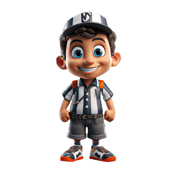 AI generated 3d character of an american referee on isolated transparent background png, generated with AI png