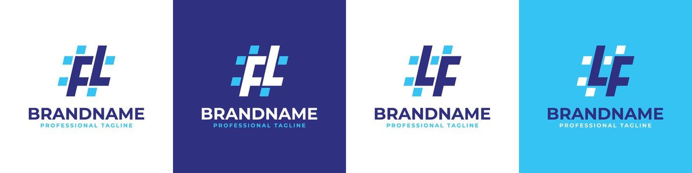 Letter FL and LF Hashtag Logo set, suitable for any business with LF or FL initials. vector