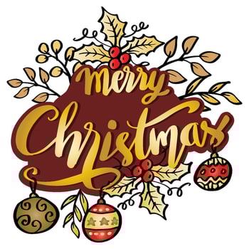 Merry Christmas hand lettering vector