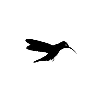 Flying Hummingbird Silhouette, can use Art Illustration, Website, Logo Gram, Pictogram or Graphic Design Element. Vector Illustration