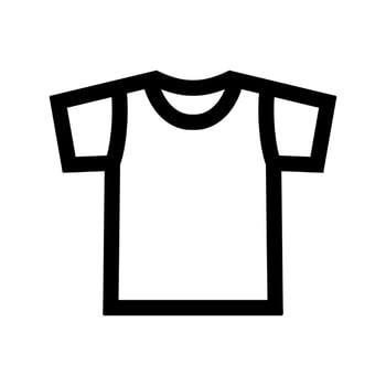 Blank White T-Shirt Icon Symbol. Short sleeve t shirt technical drawing fashion flat sketch vector illustration template front and back views