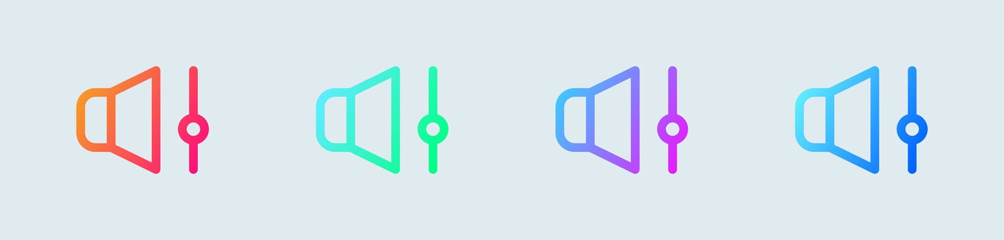 Volume line icon in gradient colors. Audio level signs vector illustration.