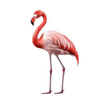 AI generated pink flamingo on transparent background PNG image