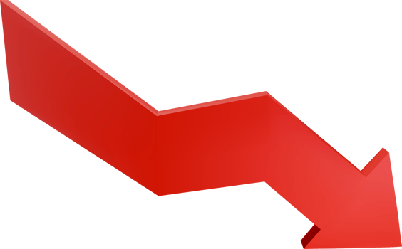Investment index red down and green growth 3d isolated. png