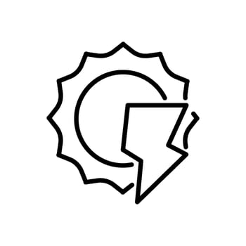 solar energy icon vector in line style