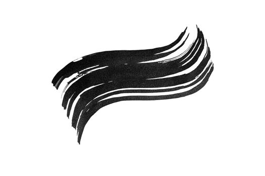 Black abstract brush texture stroke and splashes of paint on paper. Grunge art calligraphy transparent background png