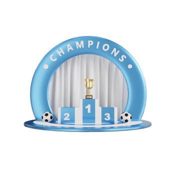 3D Render Soccer podium with transparent background. Product display stage png