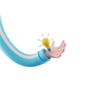 3d illustration of hand holding light bulb on transparent background. concept thinking and idea success png