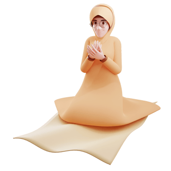 3d illustration of Muslim Woman Praying to the God. png