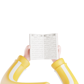 3D illustration of cartoon hand gesture reading the Koran png